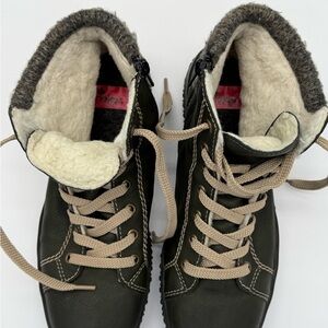 Rieker Women's Ankle Boots Slip-On, Size 39 Olive Green